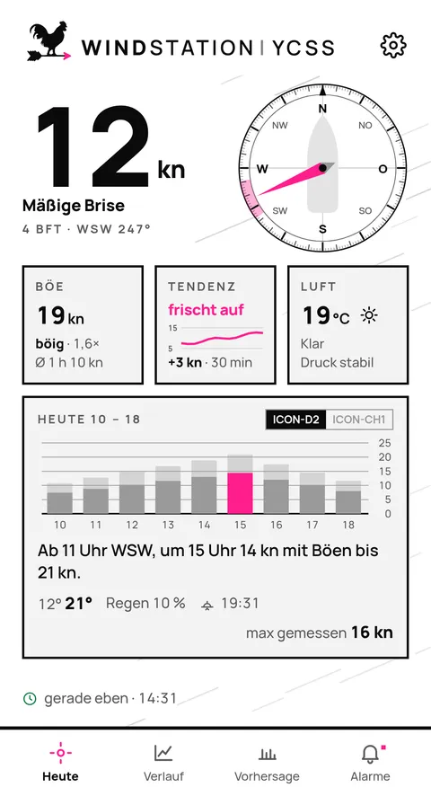 Windstation auf einem Android-Telefon